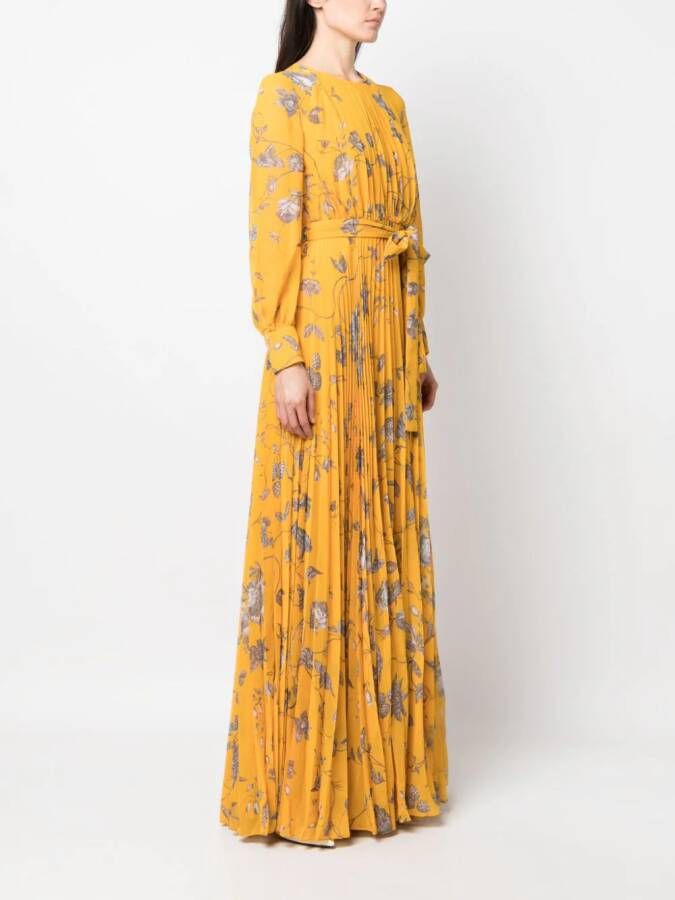Erdem Maxi-jurk met bloemenprint Geel