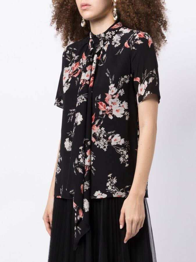 Erdem Michaela blouse met bloemenprint Zwart