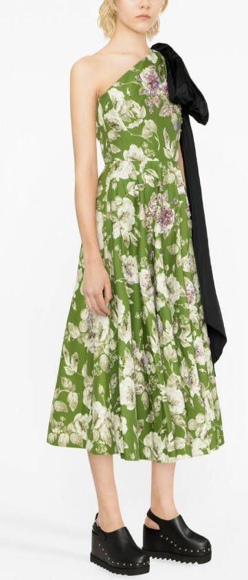 Erdem Midi-jurk met bloemenprint Groen