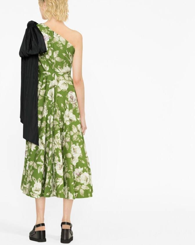 Erdem Midi-jurk met bloemenprint Groen