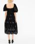 ERDEM Midi-rok met geborduurde bloemen Zwart - Thumbnail 4
