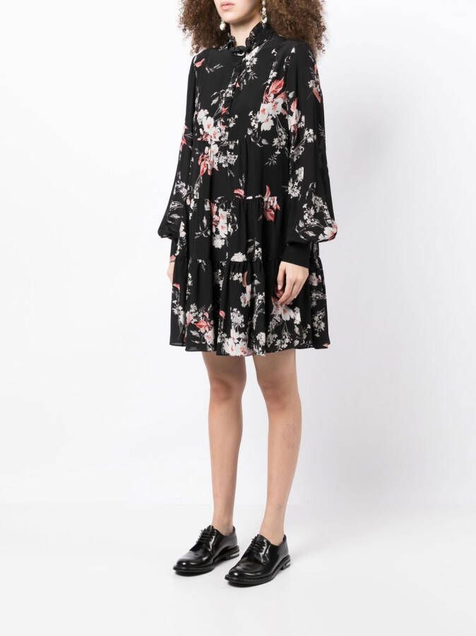 Erdem Mini-jurk met bloemenprint Zwart