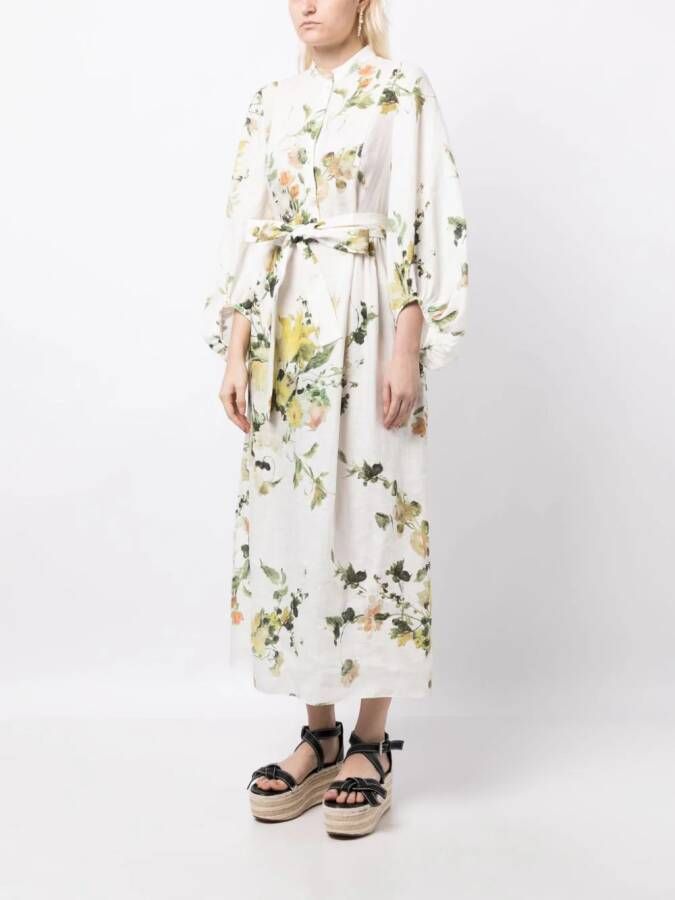 ERDEM Nairne floral-print dress Groen
