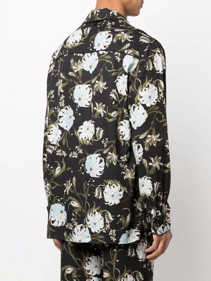 ERDEM Pyjamatop met bloemenprint Zwart