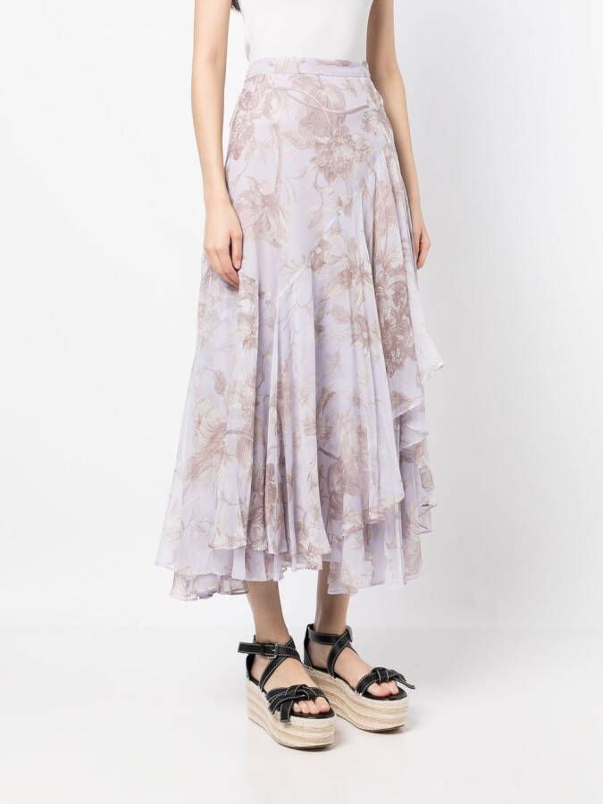 ERDEM Rok met bloemenprint Paars