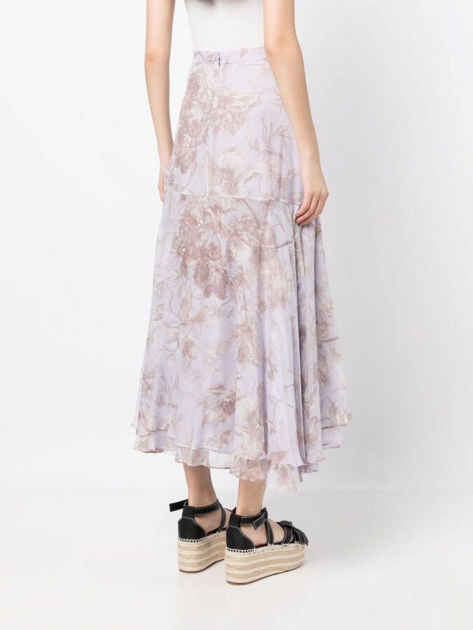 ERDEM Rok met bloemenprint Paars