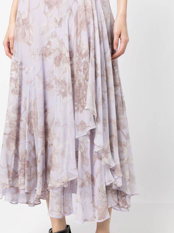 ERDEM Rok met bloemenprint Paars