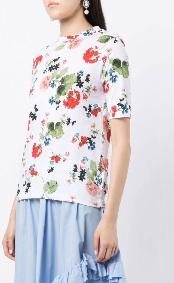 Erdem T-shirt met bloemenprint Wit