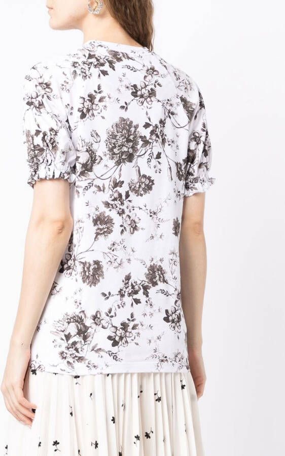 ERDEM T-shirt met bloemenprint Wit