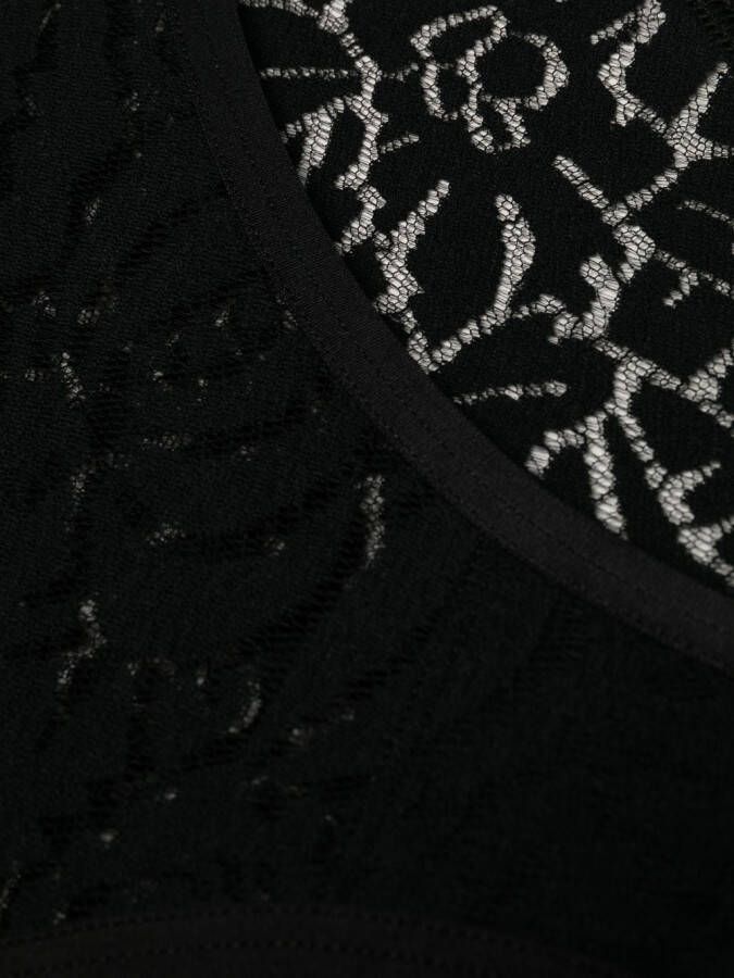 ERES String met geborduurde bloemen Zwart