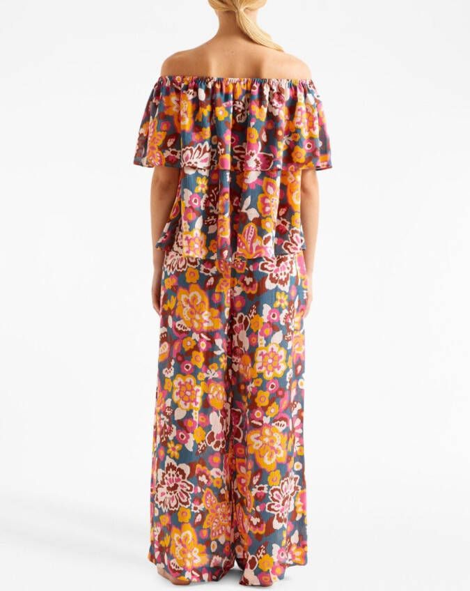 ERES Top met bloemenprint Blauw