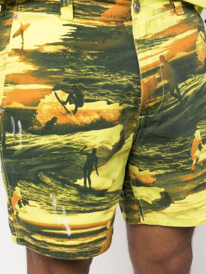 ERL Bermuda shorts met print Geel