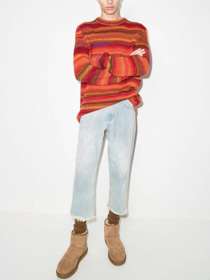 ERL Cropped jeans Blauw