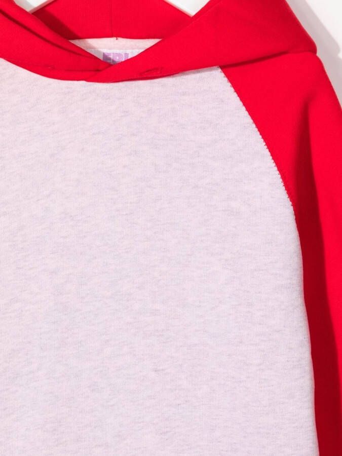 ERL KIDS Hoodie met colourblocking Rood