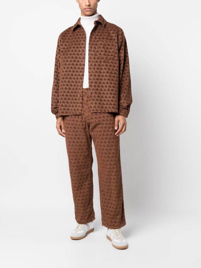 ERL Broek met logoprint Bruin