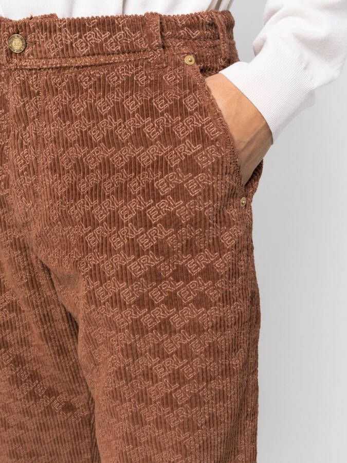 ERL Broek met logoprint Bruin