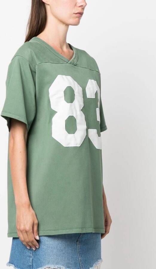 ERL number-print cotton T-shirt Groen