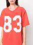 ERL number-print V-neck cotton T-shirt Rood - Thumbnail 5