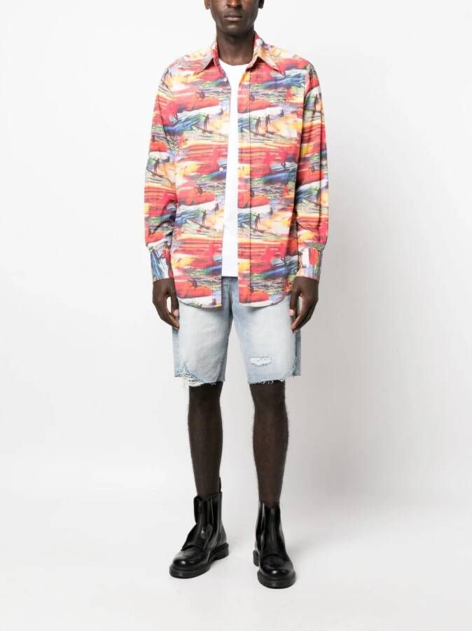 ERL T-shirt met print Rood
