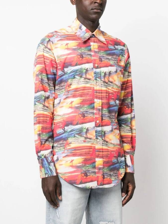 ERL T-shirt met print Rood