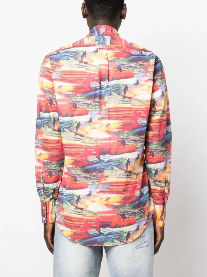 ERL T-shirt met print Rood