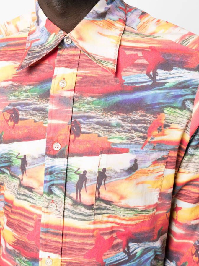 ERL T-shirt met print Rood