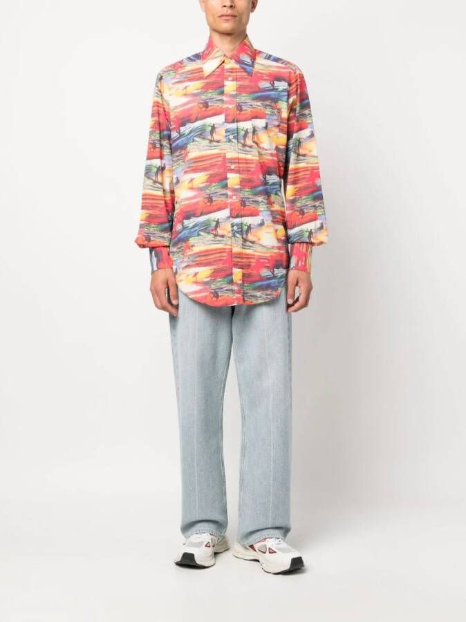 ERL T-shirt met print Rood