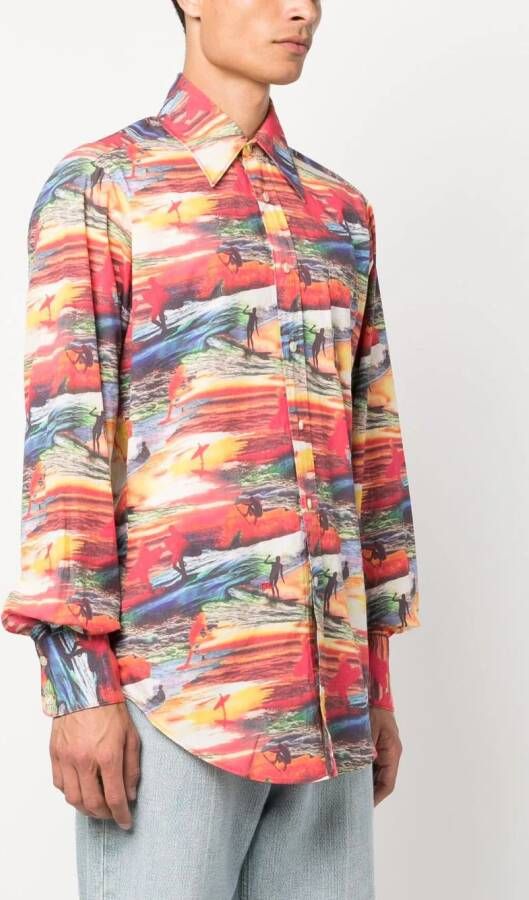 ERL T-shirt met print Rood
