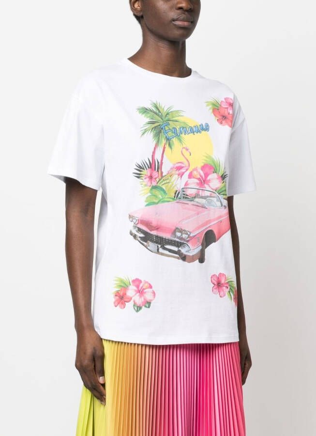 ERMANNO FIRENZE T-shirt met print Wit