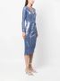ERMANNO FIRENZE Midi-wikkeljurk met pailletten Blauw - Thumbnail 3