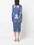 ERMANNO FIRENZE Midi-wikkeljurk met pailletten Blauw - Thumbnail 4