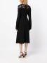Ermanno Scervino Gesmockte midi-jurk Zwart - Thumbnail 3