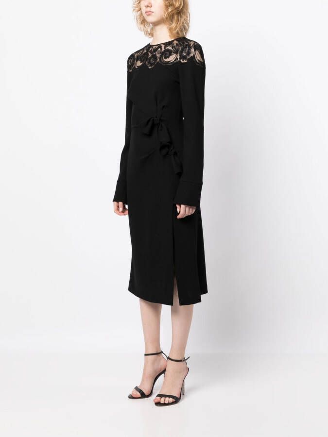 Ermanno Scervino Gesmockte midi-jurk Zwart