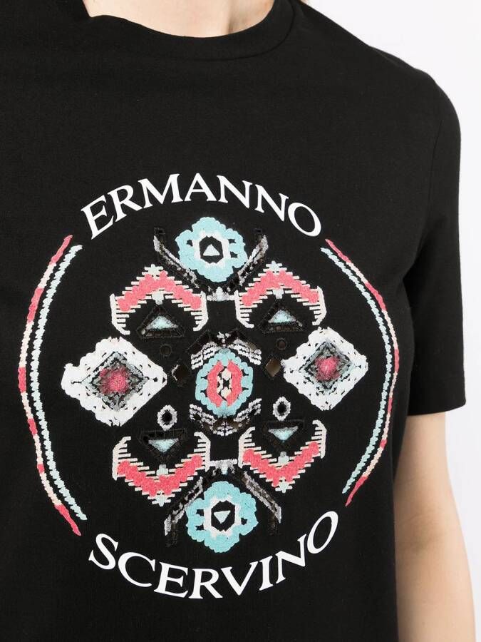 Ermanno Scervino Getailleerd T-shirt Zwart