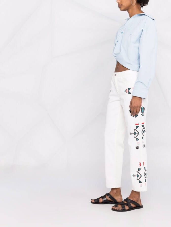 Ermanno Scervino Jeans met borduurwerk Wit