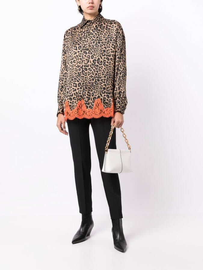 Ermanno Scervino Blouse met luipaardprint Bruin