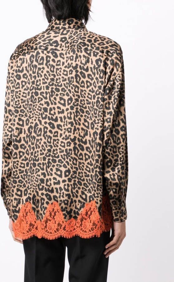 Ermanno Scervino Blouse met luipaardprint Bruin