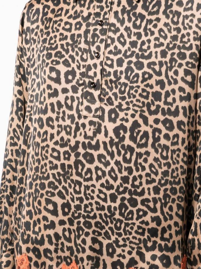 Ermanno Scervino Blouse met luipaardprint Bruin