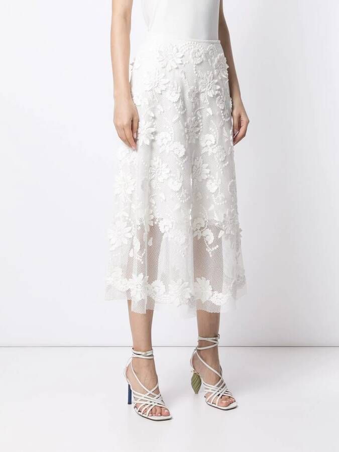 Ermanno Scervino Midi-jurk met kant Wit