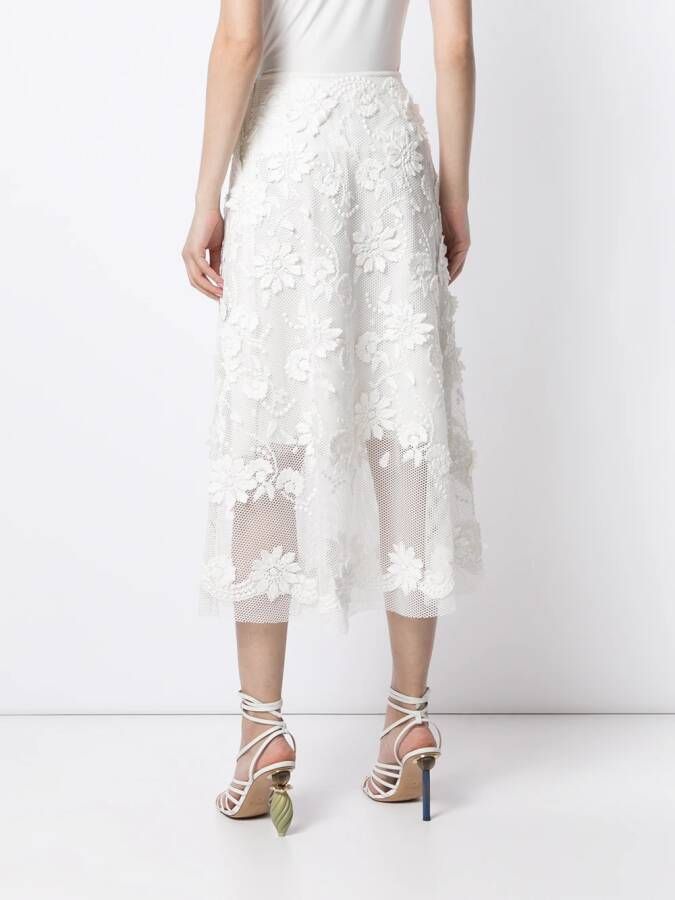 Ermanno Scervino Midi-jurk met kant Wit