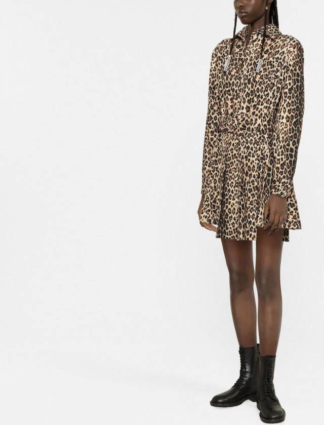 Ermanno Scervino Mini-jurk met luipaardprint Bruin