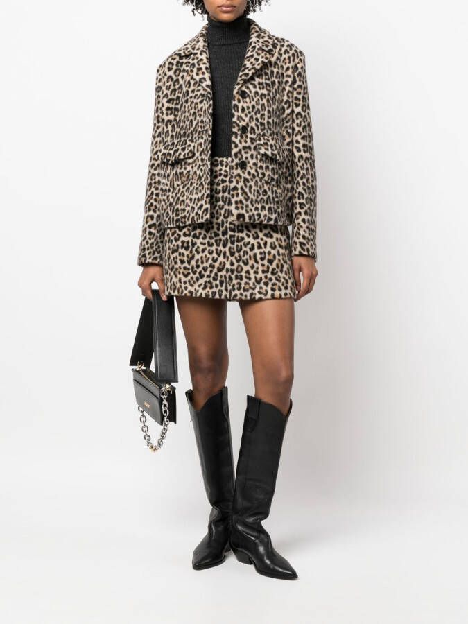 Ermanno Scervino Mini-rok met luipaardprint Beige