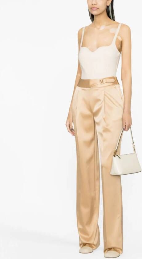 Ermanno Scervino High waist plooibroek Beige