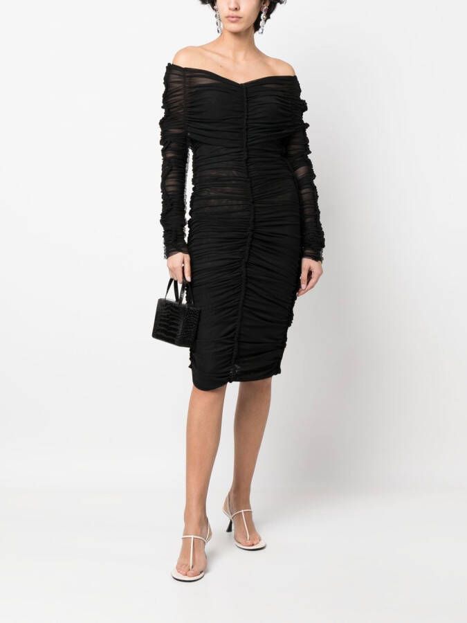 ESTER MANAS Off-shoulder jurk Zwart