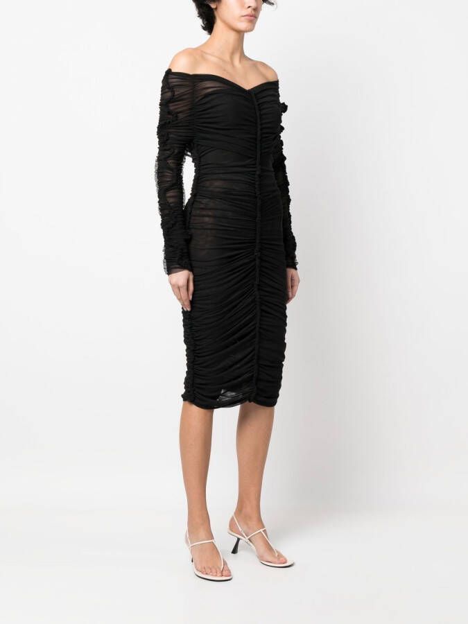 ESTER MANAS Off-shoulder jurk Zwart
