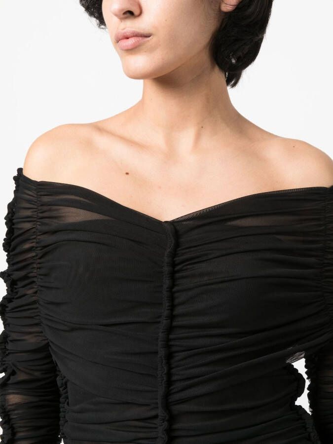 ESTER MANAS Off-shoulder jurk Zwart