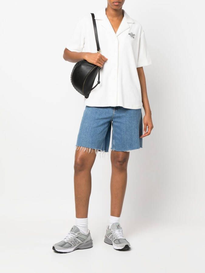 Être Cécile Blouse met geborduurd logo Wit