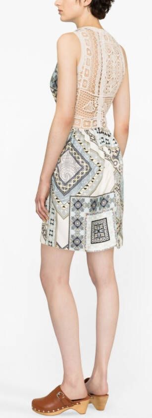 ETRO Mini-jurk met patchwork Blauw