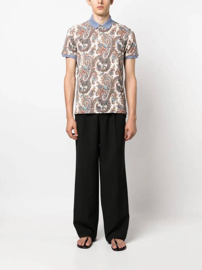 ETRO Poloshirt met paisley-print Beige