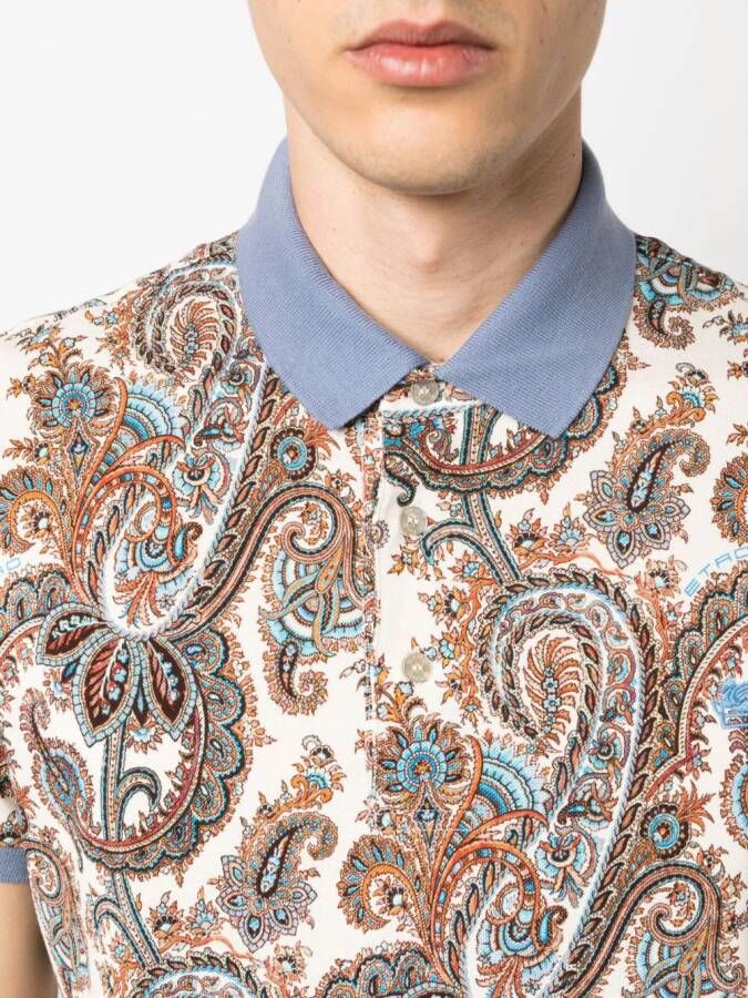 ETRO Poloshirt met paisley-print Beige